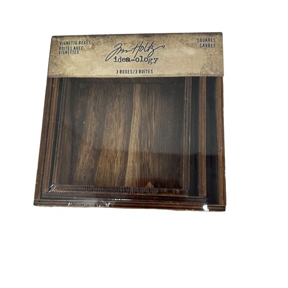 Tim Holtz Idea-Ology Vignette Boxes th94242 Square Wooden Frames Mixed Media - Picture 5 of 8